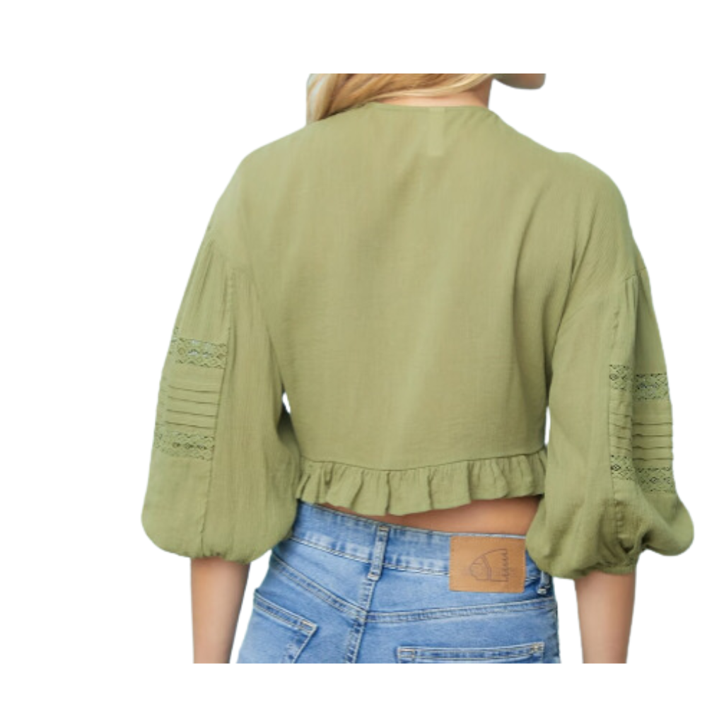 Blusa Manga Larga Algodón Mujer