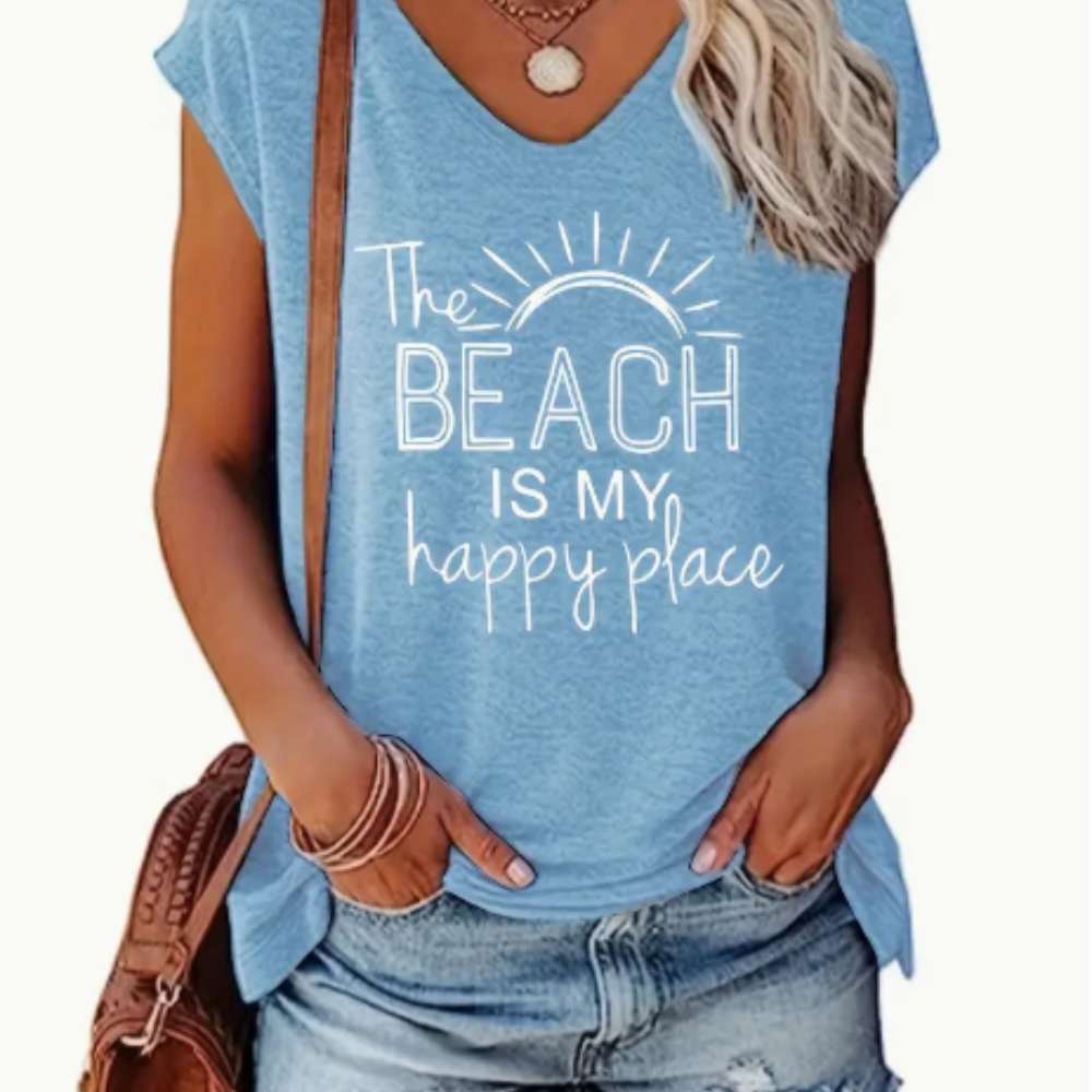 Polera de cuello en V para mujeres
