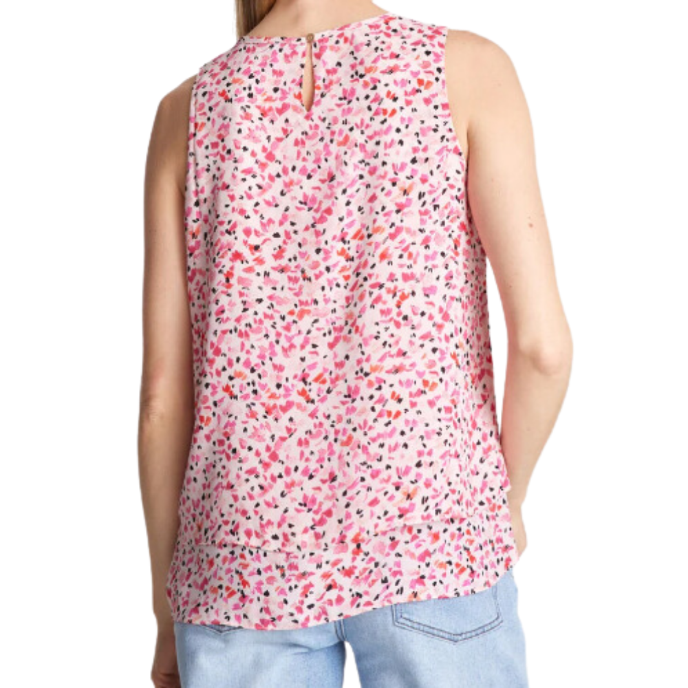 Blusa Doble Capa con Accesorio Metálico en Escote rosado