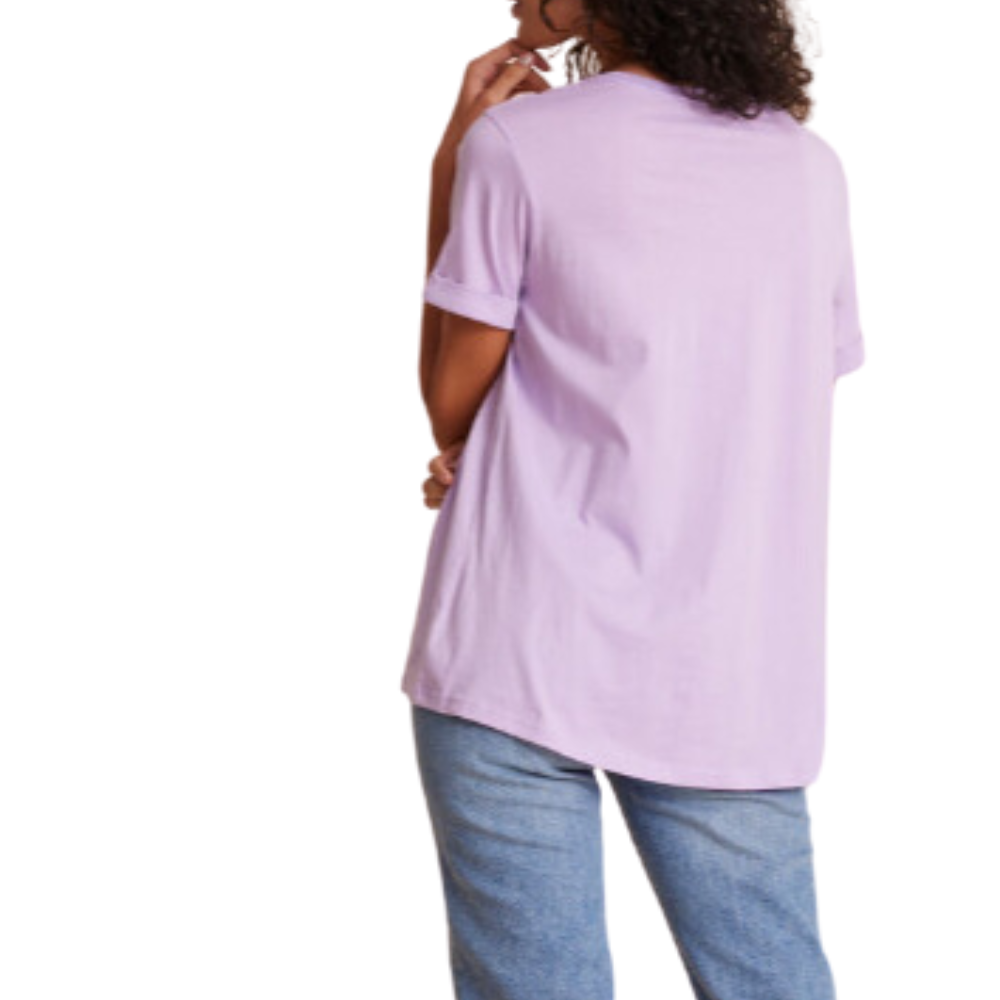 Polera Cuello Redondo Básica Algodón Pima Lila