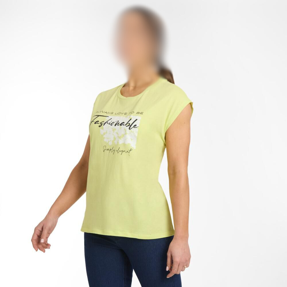 Polera Lisa Estampado Delantero Manga Corta Cuello Redondo Mujer Lima