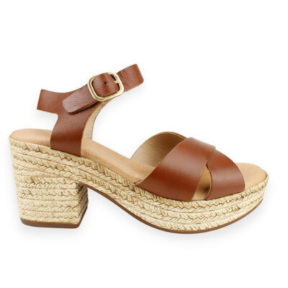 Sandalia Casual Cuero Café