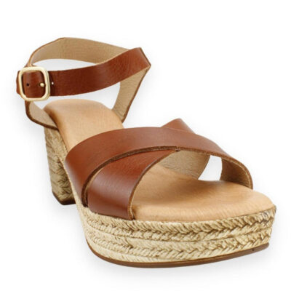 Sandalia Casual Cuero Café