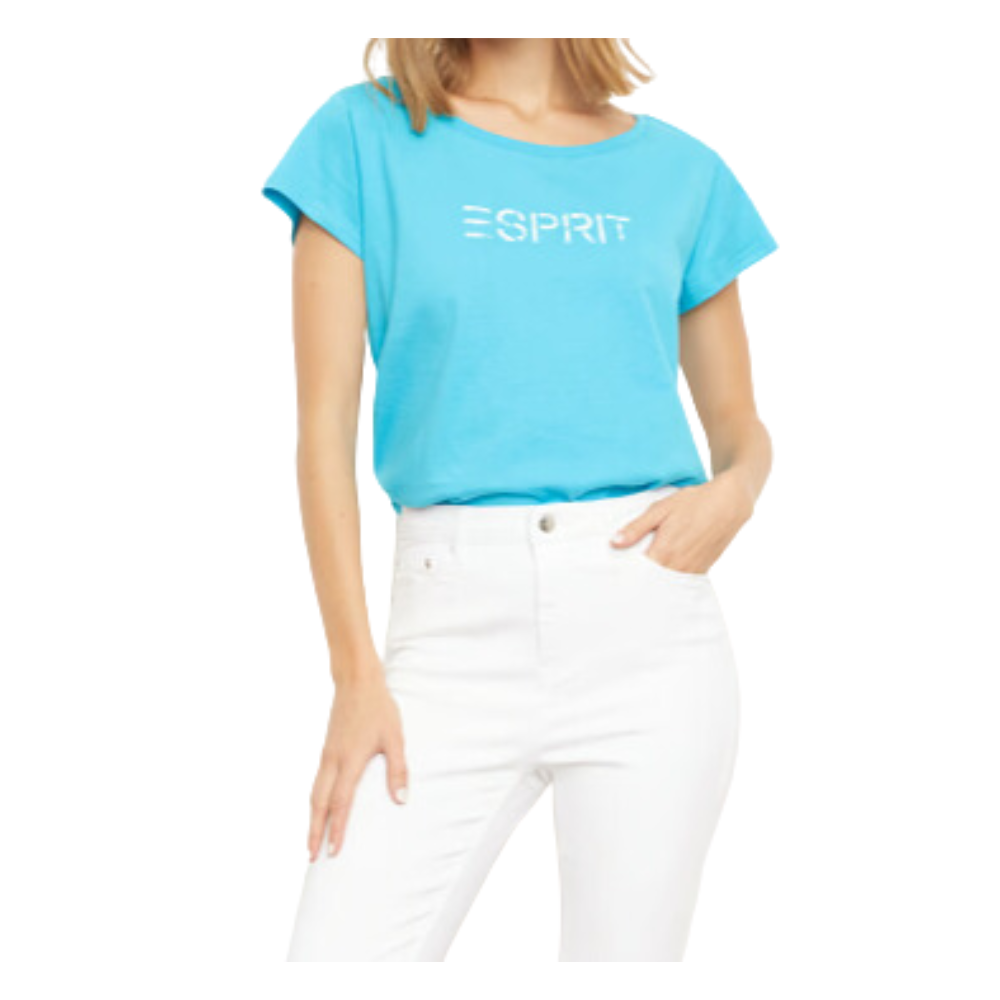 Polera Manga Corta Algodón Mujer azul