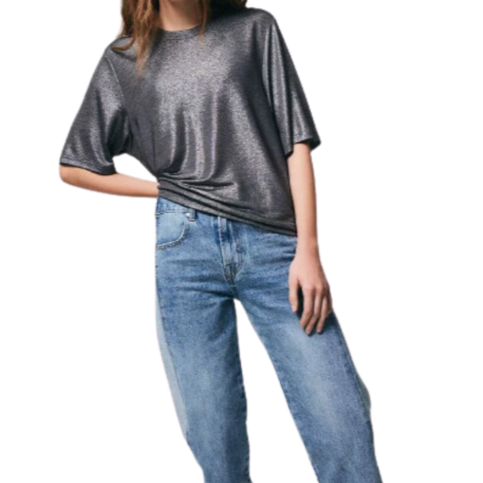 Polera Efecto Metalizado marengo