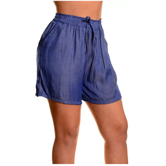 Short Mujer, Tela Tipo Jeans azul oscuro