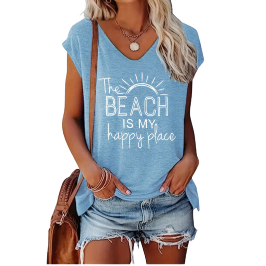 Polera de cuello en V para mujeres