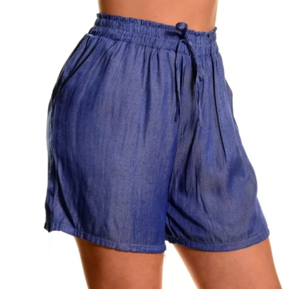 Short Mujer, Tela Tipo Jeans azul oscuro