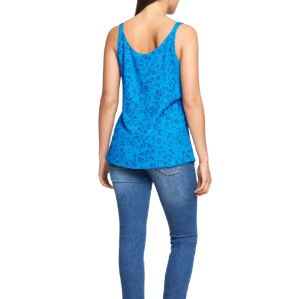 Blusa Reversible Gasa y Satín azul