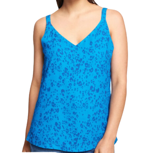 Blusa Reversible Gasa y Satín azul