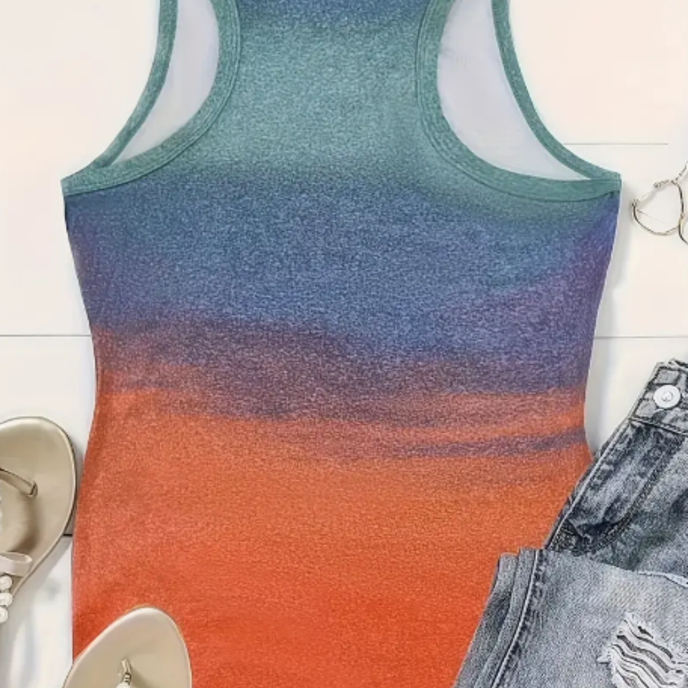 Polera  sin Mangas con Estampado de Libélula