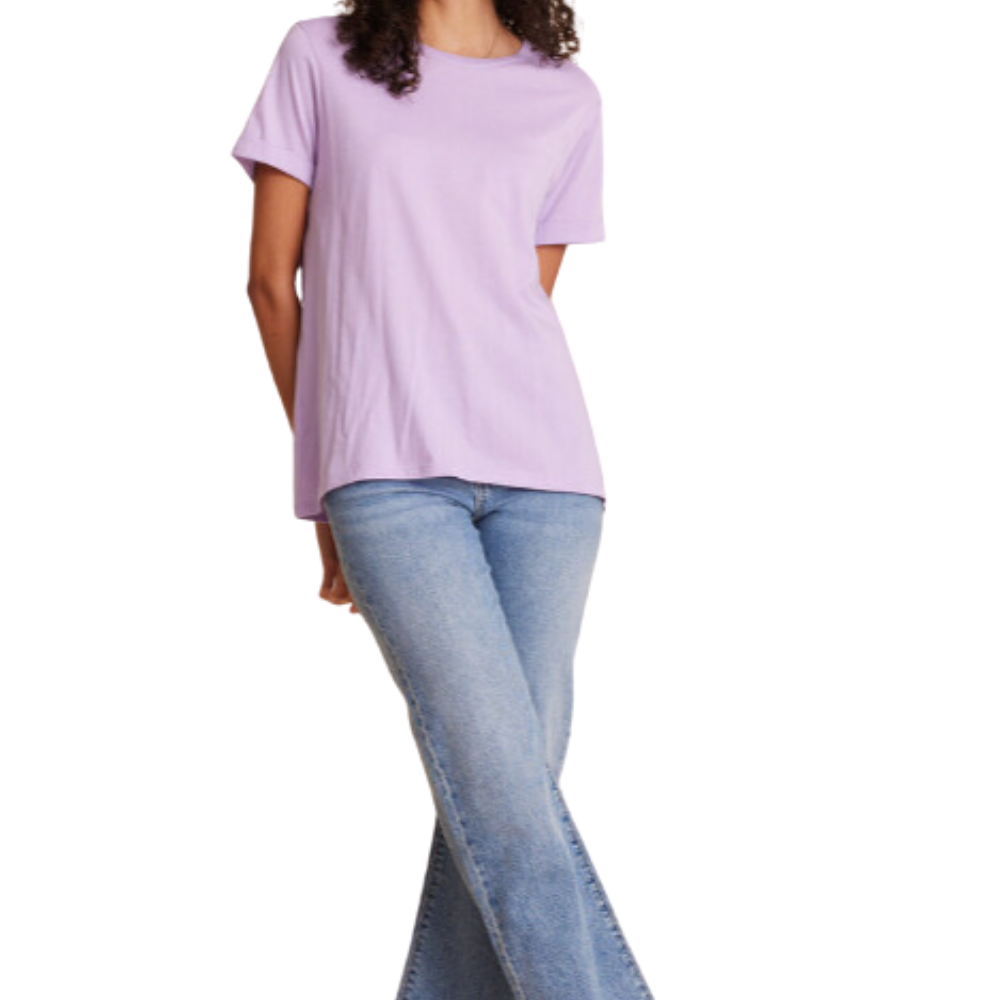 Polera Cuello Redondo Básica Algodón Pima Lila