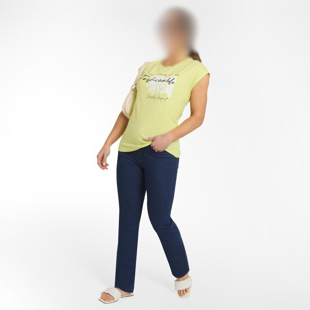 Polera Lisa Estampado Delantero Manga Corta Cuello Redondo Mujer  Lima