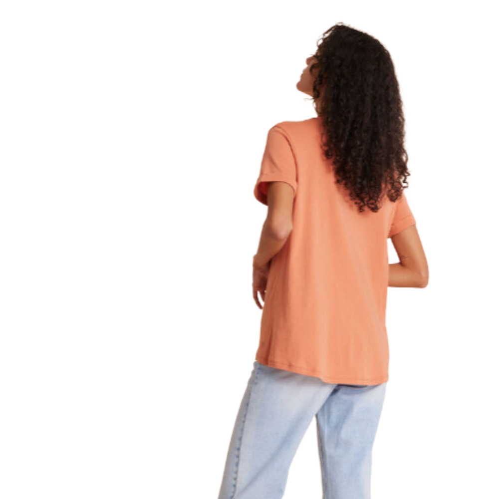 Polera Cuello Redondo Básica Algodón Pima naranja