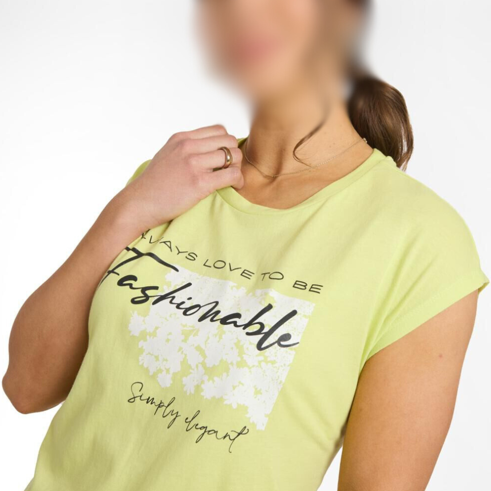 Polera Lisa Estampado Delantero Manga Corta Cuello Redondo Mujer  Lima