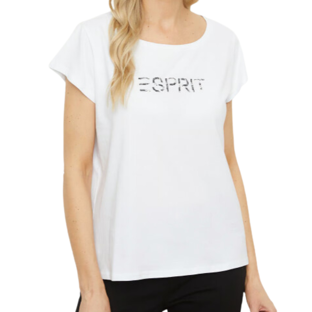 Polera Manga Corta Algodón Mujer blanca