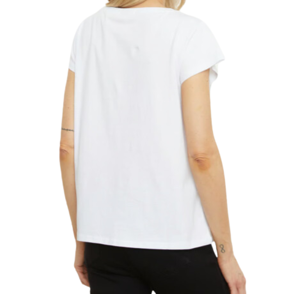 Polera Manga Corta Algodón Mujer blanca