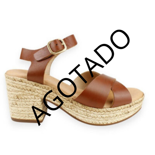 Sandalia Casual Cuero Café